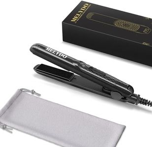 MELYDO Mini Hair Straighteners, Ceramic Mini Straightener for Short Hair/Bangs, Travel Hair Straighteners Dual Voltage, UK Plug(Black)