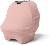 Natemia 4 in 1 Baby Car Seat Cover - Multi-Functional Stretchy & Soft Canopy, Nursing, Shopping Cart, & High Chair Cover