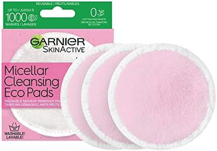 Garnier SkinActive Micellar Cleansing & Makeup Remover Eco Pads, Ultra-soft Reusable Microfiber Pad, 3 Count (Packaging May Vary)