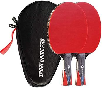 5 Star Table Tennis Bat Set + Table Tennis Racket Case for Free | Ping Pong Paddles with Comfort Grip and 2.0 mm Spunge | Ping Pong Bat for Professional and Advanced Players