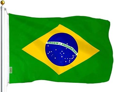 G128 Brazil Brazilian Flag | 3x5 Ft | LiteWeave Series Printed 100D Polyester | Country Flag, Vibrant Colors, Brass Grommets