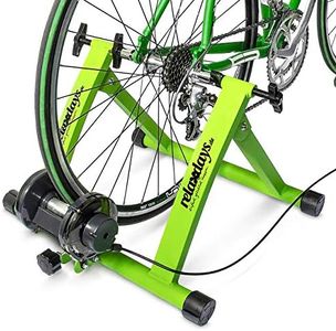 Relaxdays Indoor Bicycle Resistance Trainer, 6 Gears, for 26-28" Wheels Indoor Cycling Stand, Cardio Workout, Green