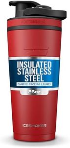 Ice Shaker 26 Oz Shaker Bottle, Stainless Steel Water Bottle and Protein Shaker, As Seen on Shark Tank, Reusable Stainless Steel Water Bottle, Gym Water Bottle, Red