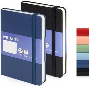 WETLOTE Leather Hardcover Lined Journal Notebook 2 Pack, A6 Pocket Notebook College Ruled Writing Journals 148 Pages, Pocket Lined Notebooks for School College Office Journaling