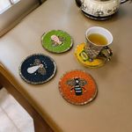 Honey Bee Beaded Coaster Set of 4