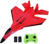 Colcolo RC Plane Foam RC Airplane with Light, 2x Time Easy to Control 28.5x21cm Outdoor ing Toys Jet Fighter Toys 2 Channel RC Glider for Beginner Adults，
