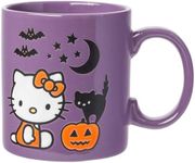 Silver Buffalo Hello Kitty Pumpkin Bats Wax Resist Ceramic Mug, 20oz