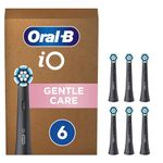 Oral-B iO Gentle Care Electric Toothbrush Head, The Softest iO Brush Head for Gentle Brushing & Plaque Removal, Pack of 6 Toothbrush Heads, Suitable for Mailbox, Black