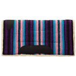 Pony Acrylic Saddle Pad, Straight, 22" L x 22" W, Pink/Purple Stripe