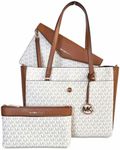 Michael Kors MICHAEL Michael Kors Maisie Large Pebbled Leather 3-IN-1 Tote Bag bundled Purse Hook, Vanilla Acorn, Large