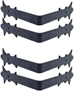 4 Pack - 6 Inch Metal Corner Bracket for Furniture - Black - Handmade Decorative Corner Braces - Rustic Metal Corner Brackets for Tables, Desks, Shelves, Boxes and Chests - The Byzantium Series