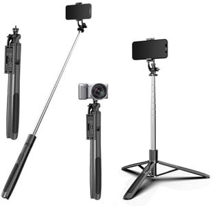 HOLD UP Selfie Stick Tripod with Remote 62inch Extendable mobile selfie stick with tripod stand for Camera Portable Tripod for iPhone and Android Phone Selfie Vlogging, Video Recording, Live Streaming