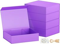 PSHVYM Gift Boxes with Lids, 11.5x7.8x3 In Purple Gift Box for Presents Magnetic Closure for T-Shirts, Gloves, Scarves, Books, Baby Clothes, Clothing Gift Wrap, Contains Card, Ribbon (5PACK)