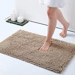 HOKIPO Chenille Luxury Bath Rug, Extra Soft And Absorbent Large Bathroom Mat 50X80 Cm, Beige (Ar3798), Rectangular