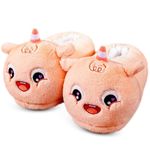 KOMTO Girls Cartoon Animal Slippers Funny Plush Shoes Indoor Non-Slip Casual Winter Warm Comfort House Shoes Uk Size 8