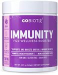 GOBIOTIX Immune Support Supplement - Immunity Defense Powder Wellness Booster - Vegan Superfood - Elderberry, Turmeric, Vitamin C Powder and B12 Supplement, Non-GMO and Sugar Free (Berry)