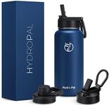 HydroPal Vacuum Insulated Stainless Steel Water Bottle, 1200ml/1000ml/750ml- 2 Lids (Straw Lid and Spout Lid), 2 Straws Water Bottle for 12 Hours Hot & 24 Hours Cold Drinks, Great for Work, Travel