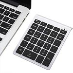 Lekvey Bluetooth Number Pad, Portable Wireless Bluetooth 28-Key Numeric Keypad Keyboard Extensions for Financial Accounting Data Entry for Laptop, Surface Pro, Tablets, Windows and More - Silver