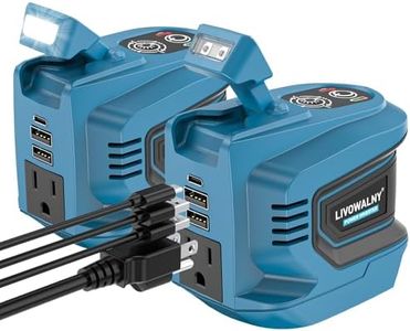 2PCS 200W Power Inverter Compatible with Makita, DC 18V to AC 110-120V Battery Inverter, Portable Battery Adapter Phone Charger Converter with 2 USB & 1 Type-C & 1 AC Outlet (Tool Only)
