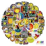 Softball Stickers 50PCS Waterproof Sports Stickers Pack for Boys Girls, Baseball Player Sports Stickers, Bulk Ball Stickers for Water Bottle Helmet Luggage Laptop Car Scrapbook