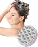 Phantasy Scalp Massage Brush, Shampoo Silicone Hair Brush for Exfoliating and Head Massage to Improve Blood Circulation of the Scalp, Purple Grey