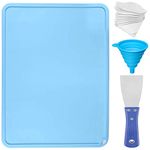 DAOKI Silicone Slap Mat LCD 3D Printer Accessories 410x310mm Blue Resin Transfer Silicone Pad for Resin Clean with Clean Spade, Resin Filter, 10PCS 100 Micron Paper Paint Filter