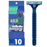 Gillette Sensor2 Plus Men's Disposable Razor, Pivot, 10 count (Pack of 3), Mens Disposable Razor / Blades