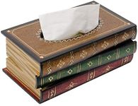 VERGOODR Crafted Classical Retro Wooden Antique Book Tissue Box Cover Rectangular Tissue Holder Dispenser Paper Cover Case Napkin Holder Home Decor for Bathroom Living Room Office car Kitchen