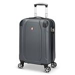 SWISSGEAR Central Lite Carry-On Luggage — Small Lightweight Suitcase with 8 Wheels, TSA Locks, and 4 Corner Protectors — Charcoal, 19-inch