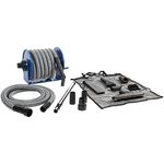 Industrial Steel Reel with 30 Ft. Hose and Garage Attachment Kit for Wet/Dry Vacuums