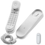 Corded House Phones Landline, Wall Mountable Landline Telephone Last Number Redial,Pause,Flash,Dial Pad on Base unit Desk Home Phone landline Phone with Large Buttons for The Home,Office,Hotel(White)