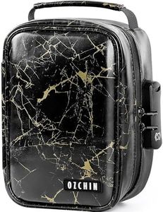 OZCHIN Smell Proof Bag with Combination Lock Tobacco Pipe Pouch Bag File Organizer Case Container Medicine Lock Box Odorless Storage Bag Great Gift for Friend (Golden Ink Splash, Standard)