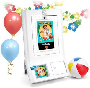 HP Sprocket Photo Booth Machine Instant Color Photo Printer - 10.1" Touchscreen Photobooth, LED Ring Light - Customize w/ 250+ Frames, Prints on 3x4 Zink Paper or Share via QR Code, Mobile App - White