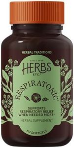 Herbs Etc. Respiratonic Softgels - Respiratory Support for Easy Breathing - Herbal Supplement with OSHA Root, Yerba Santa & Pleurisy Root - Gluten-Free & Organic - 60 Count (60 Servings)