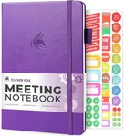 Clever Fox Meeting Notebook – Work & Business Organizer with Notes & Action Items – Notepad for Project Management & Meetings, A5 (Purple)