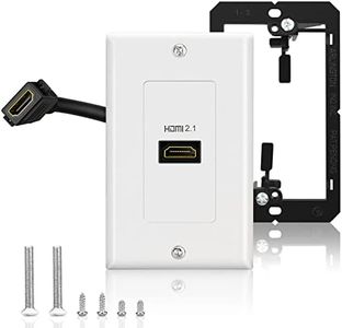 ELECTOP HDMI 2.1 Wall Plate, 8K HDMI Wall Outlet Pass Through with Low Voltage Metal Mounting Bracket, Supports 8K@60Hz and 4K@120Hz, 3D, HDR, 48 Gbps HDMI Box, Fits Home Theater Systems