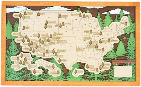 Wooden US National Parks Map Wall Art, National Park Checklist Wall Decor, Birthday Gifts for Boys, Adult Easter Gifts For Mom, Dad, Teacher, Coworker, Men, Women, Husband, Wife, Easter Gifts Girls