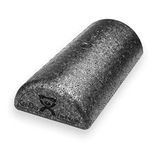 CanDo 30-2291 Foam roller half-round / Fascial roll / Massage roll - Pilates, Physio, Yoga, trigger point, 31 x 15 x 10 cm, black