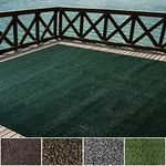 iCustomRug Indoor/Outdoor Turf Rugs and Runners in Emerald 12'X10' Low Pile Artificial Grass with Bound Pre-Finished Edges - Available in Many Other Sizes and Widths