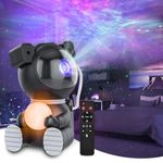 Cayclay Astronaut Light Projector, Galaxy Projector for Bedroom, Star Projector with Moon Lamp, LED Nebula Night Light for Kids, Room Decor, Party, Gift(Black)