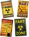 4 pcs Vintage Metal Tin Signs Free Wi-Fi garge Coffee Plaque Funny Antique Sign Wall Hanging Decor, D, (20x30cm)8x12 inch