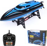 Black Foru Remote Control Racing Rc Boat for Pools and Lakes, 30km/H 2.4G Electric Racing Boat for Kids and Adults,Gifts for Boys Girls