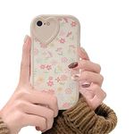 Ownest Compatible with iPhone 7/8/SE/SE 2Case with Cute Flowers Floral Pattern for Women Girls Soft Silicone Love Lens Protection Case for iPhone 7/8/SE/SE 2-White