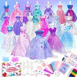 Sanlebi Fashion Design for Kids, Girls Fashion Designer Sewing Kits with Fabric Mannequin Arts and Crafts for 8 9 10 Years Old