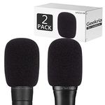 Geekria for Creators Foam Windscreen Compatible with Shure SM48, SM58LC, BETA 57A, BETA 58A, PGA48-QTR, PGA58-XLR Microphone Antipop Foam Cover, Mic Wind Cover, Sponge Foam Filter (Black / 2 Pack)