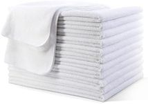POLYTE Professional Quick Dry Lint Free Microfibre Hair Drying Salon Towel, 40x73 cm, 12 Pack (White)
