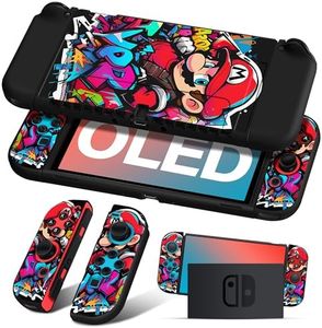 Xinocy for Nintendo Switch OLED Case Cute Cartoon Anime Design Cases Kawaii Fun Funny Fashion Soft Slim Protective Dockable Joycon Shell Cover for Kids Boys Teens Girls for Switch OLED 2021 BlackMaro