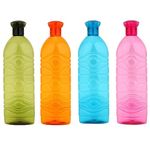 PODDAR RETAIL® Unbreakable Jumbo Size Transparent Premium Stylish Plastic 2 Litre Water Bottle | Wide Screwed Cap | Pack Of 4 | Multicolour