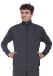 GODFREY T Neck Full Sleeve Cotton Fleece Round Neck Sweatshirt Men Jackets Size - X-Large (XL / 42) Charcoal Grey