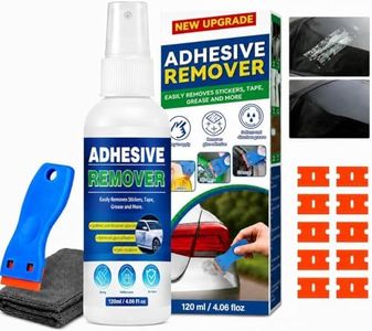 Adhesive Remover, 4.06 Oz Sticker Remover for Cars, Windows, Floor, Glue Remover with Plastic Razor Blade Scraper – Rapidly Removes Labels, Stickers, Glue, Tape, Gum, Wax